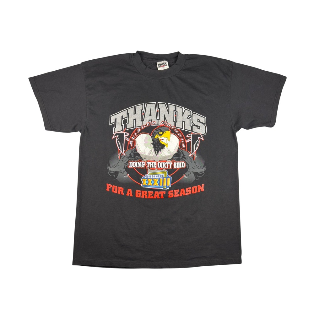 Vtg 1999 Atlanta Falcons Dirty Bird Super Bowl XXXIII T-Shirt Men's XL Tultex